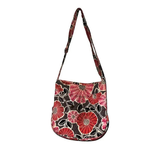 Vera Bradley Cherry Blossoms Shoulder Crossbody Purse Pink Gray Clean Retired - Picture 2 of 6